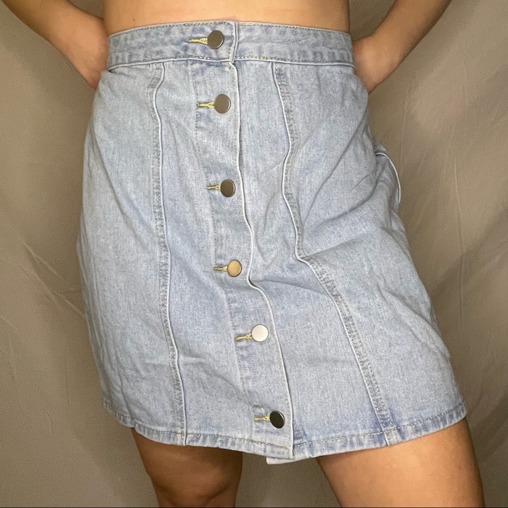 🤍 denim button up skirt 🤍